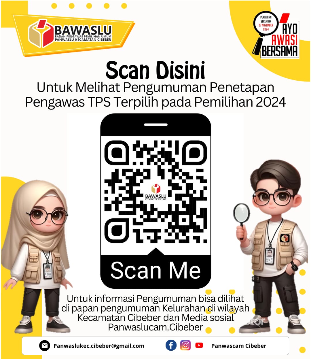 Panwascam Cibeber Kota Cilegon Umumkan Hasil Seleksi Pengawas TPS Pilkada 2024