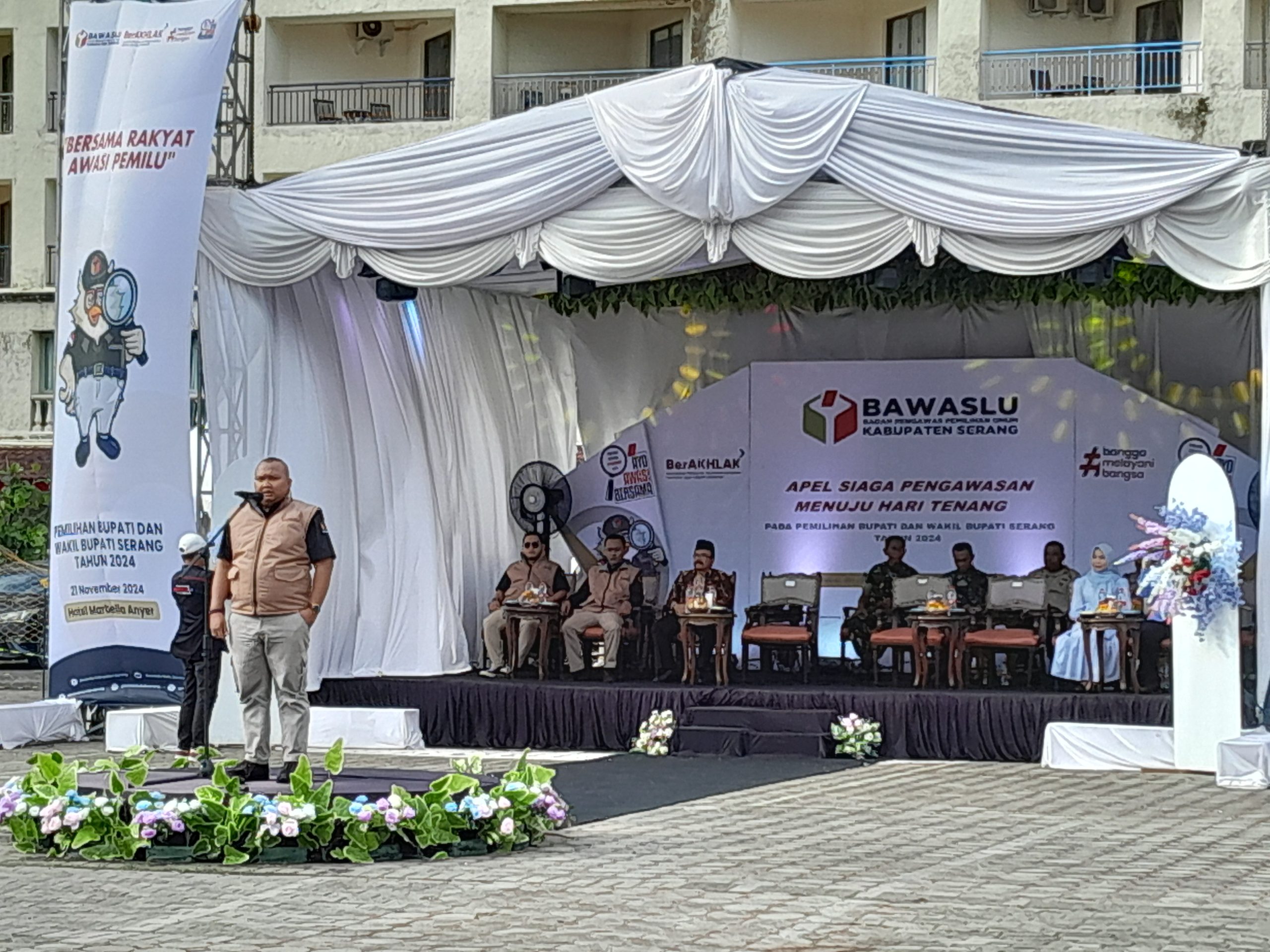 Gelar Apel Jelang Masa Tenang, Bawaslu Kabupaten Serang Perintahkan Jajaran Panwascam dan PKD Perketat Pengawasan Politik Uang