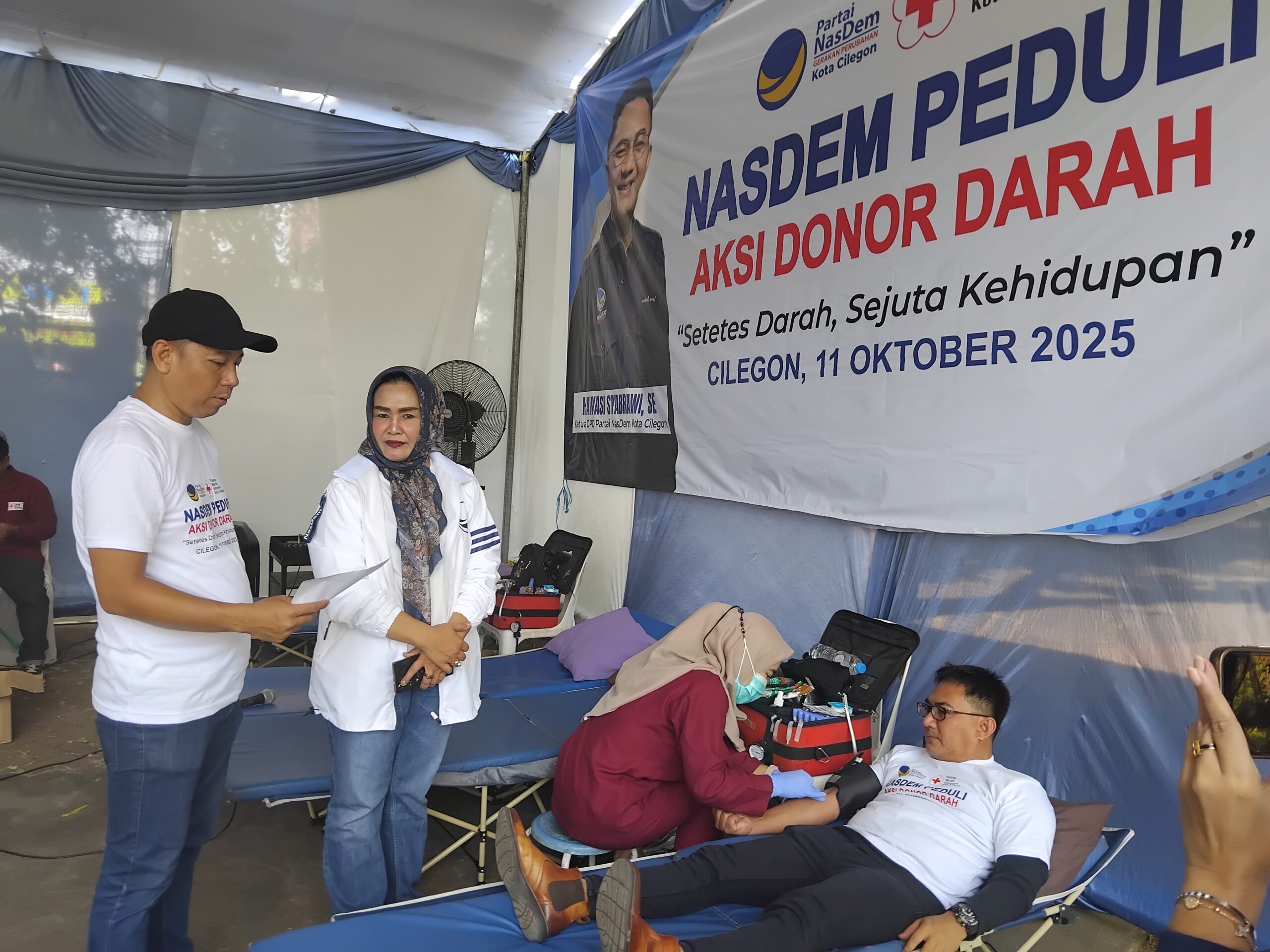 Warga Apresiasi Donor Darah untuk Kemanusiaan yang Digelar DPD NasDem Kota Cilegon